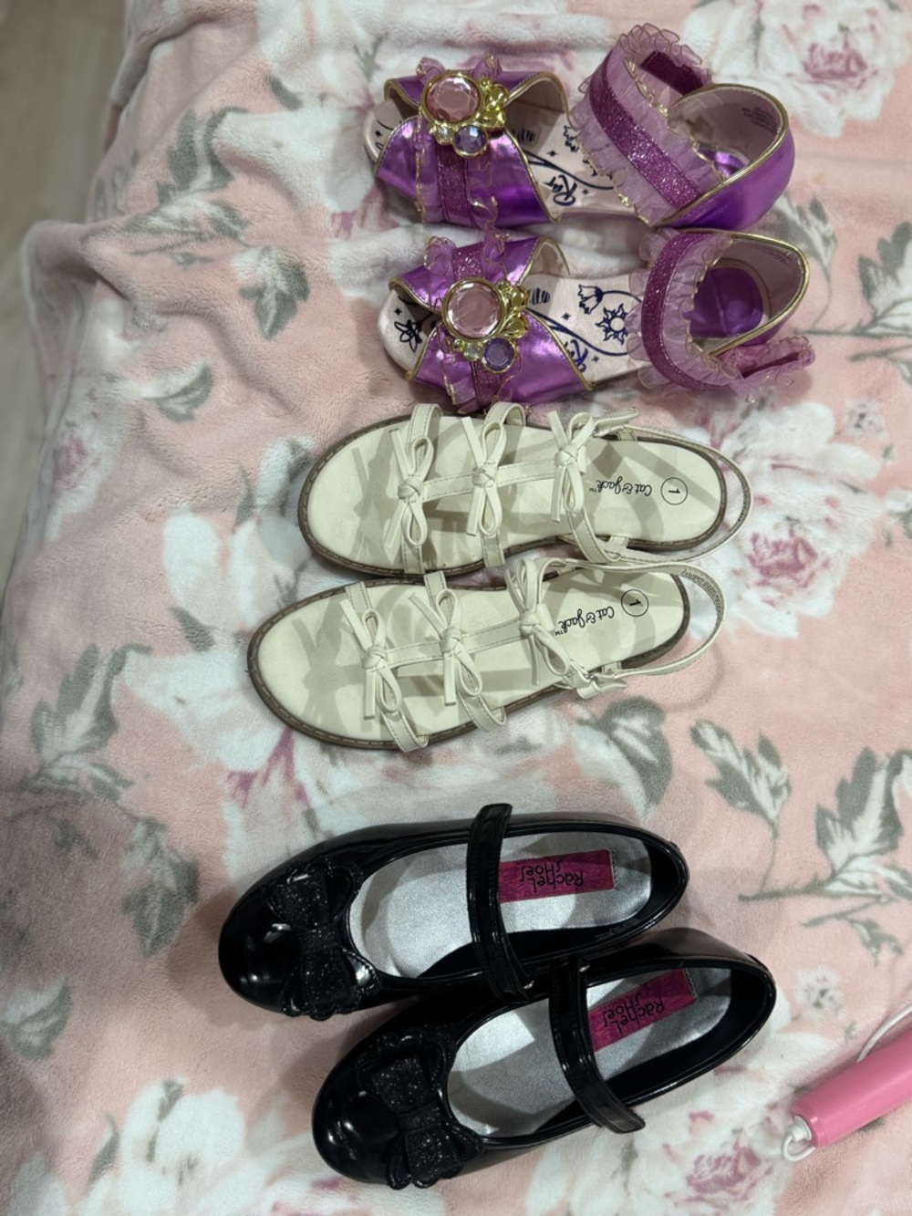 Disney Purple Gem Bow Kids Sandals